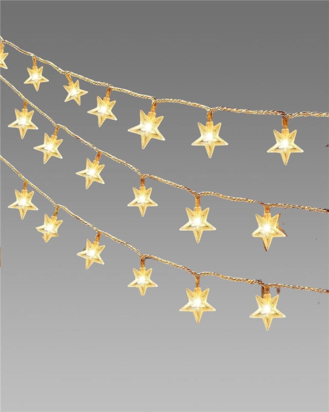 Serial String Star Lights for Christmas and New Year Decoration