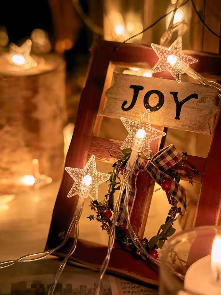 Serial String Star Lights for Christmas and New Year Decoration