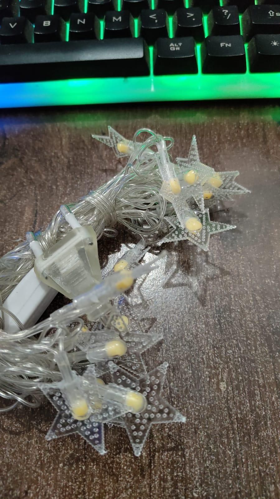 Serial String Star Lights for Christmas and New Year Decoration